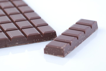 barre et tablette de chocolat au lait