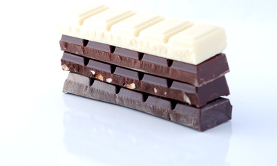 Barres de chocolats empilées