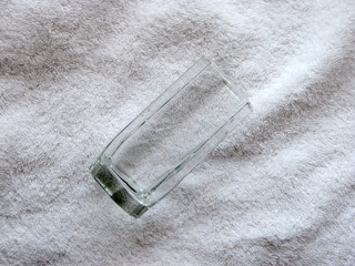 glass on towel