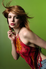 Beautiful redhead woman