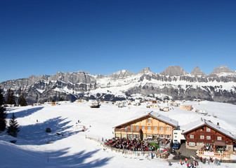 swiss winter chalets