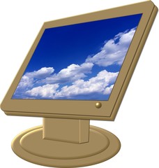 computermonitor gold - himmel