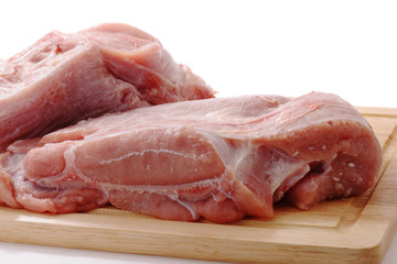 Raw veal meat on the trencher