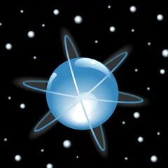 Crédence de cuisine en verre imprimé Cosmos Orbites autour de la sphère bleue dans l& 39 espace extra-atmosphérique