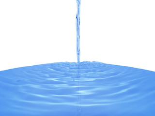 Close-up frozen water stream with ripples on water surface