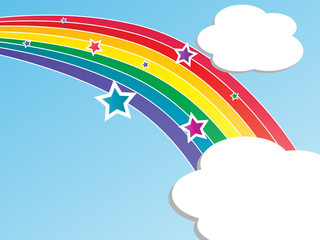 Rainbow and Clouds Background
