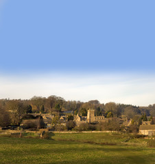 Fototapeta na wymiar The cotswold village of bourton on the hill