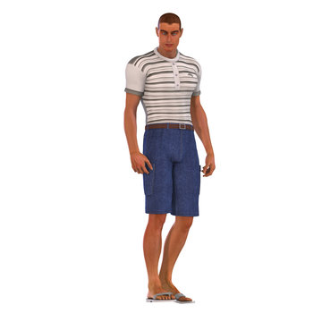 Man in leisure clothes.Image contains a Clipping Path
