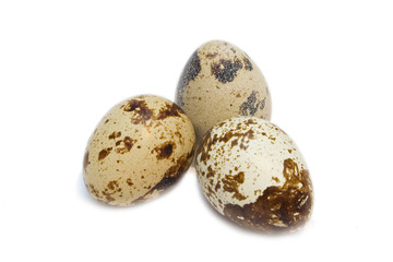 three eggs on the isolated background