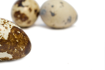 three eggs on the isolated background