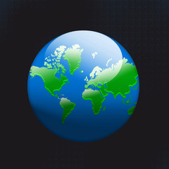 terre crystal sur fond noir détourée