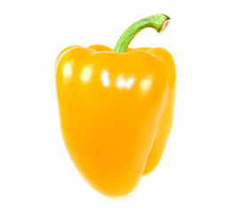 Fresh yellow pepper isolated on white
