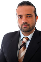 Portrait of a handsome Businessman on white .