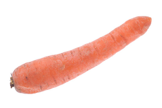 washed carrot isolated on white