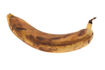 wilted banana isolated on white