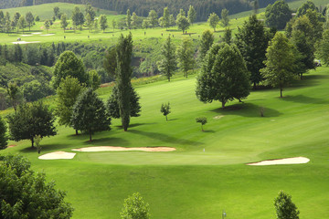 Golf course in summer after good rains