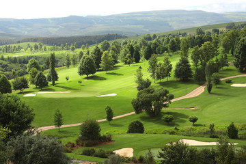 Lush green fairway on a golf estate