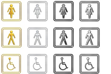 WC und Toilettensymbole