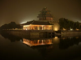 Foto op Canvas Verboden Stad bij nacht - Peking © XtravaganT