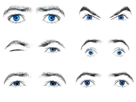 collection of blue eyes looks