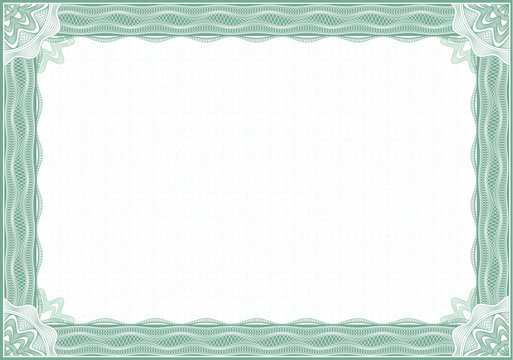 Classic guilloche border for diploma or certificate / A4 