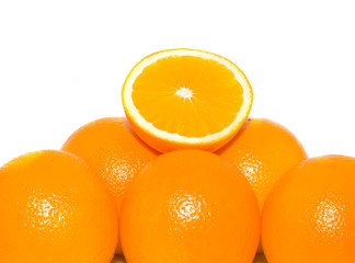 Oranges. Isolation on white