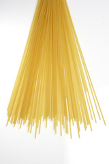 Variety of pasta on a white background