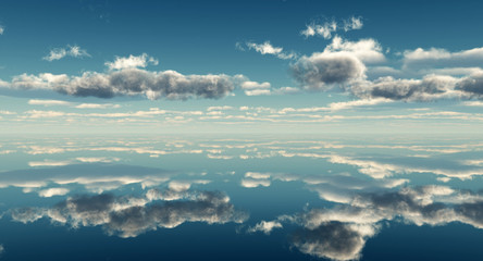 Fototapeta na wymiar Piękne morze i niebo chmury - cyfrowe grafiki