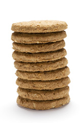 Biscuit stack isolated on white background