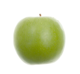 Green present apple.Object on a white background.