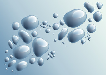 Vector illustration of plastic water drops.