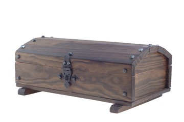 Wooden chest, isolated
