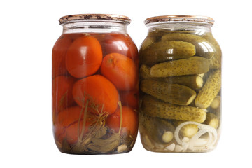 On a photo two glass jars