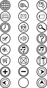 Website and Internet icons - black and white series