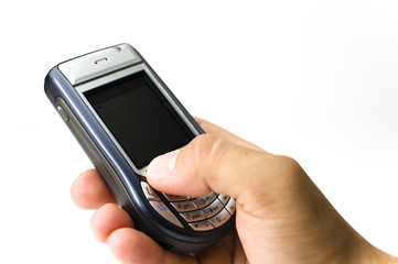 Fototapeta premium A hand hold a handset