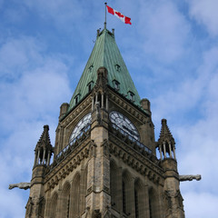 Fototapeta na wymiar tower of Canadian Parliament Ottawa