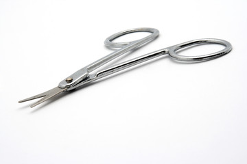 Diagonal metal scissors for manicure