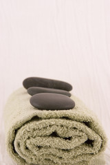 Massage Stones and Towel