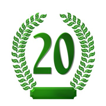 lorbeerkranz gr&uuml;n 20 jahre