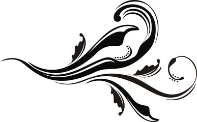 adorno caligrafico con hojas