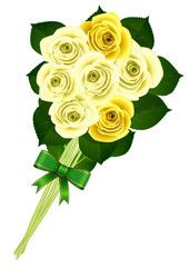 Bouquet de roses blanche et jaune