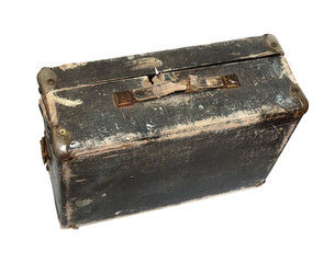 Old wood travel bag
