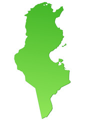 Carte de la Tunisie verte