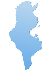 Carte de la Tunisie bleu