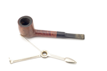 object on white - tobacco pipe