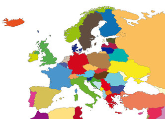 Une carte de l'Europe. Image de politique et région en europe.