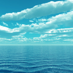 Naklejka na ściany i meble Piękne morze i niebo chmury - cyfrowe grafiki