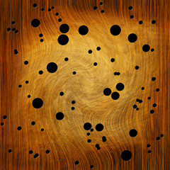 Wood texture with termite holes