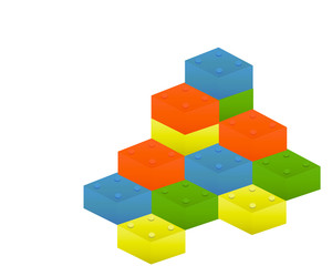 Building Blocks 3D Cube High Resolution Digital