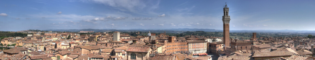 Panorama of Siena, Tuscany hdr - obrazy, fototapety, plakaty